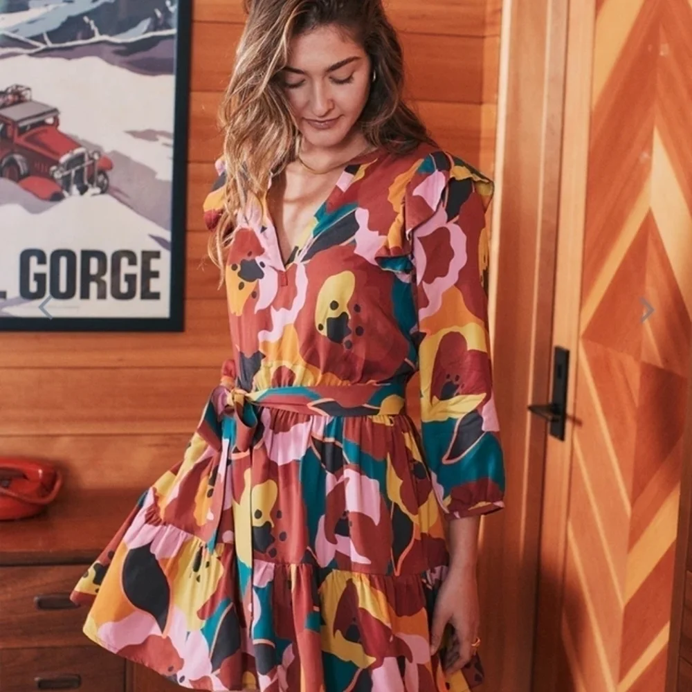 Marine layer Elise Mini Dress in Exploded Floral - Picture 2 of 7